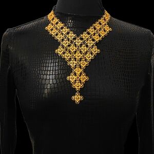 Vintage RARE Monet Chainmail Etruscan Necklace
